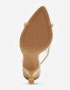 vices Sandale Auriu cu toc stiletto cu barete cu zirconii Ovilira