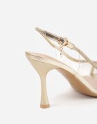 vices Sandale Auriu cu toc stiletto cu barete cu zirconii Ovilira