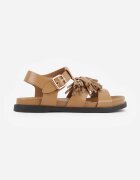 vices Sandale Bej Boho cu Mărgele Decorative și Ciucuri Eluthera
