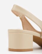 vices Sandale Bej cu toc bloc cu perforații decorative Telarelle