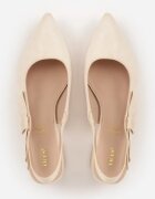 vices Sandale Bej cu toc gros Slingback cu branț din piele Vevoline