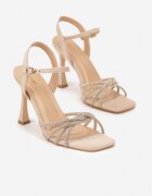 vices Sandale Bej cu Toc Stiletto cu Zirconii Lirevoline