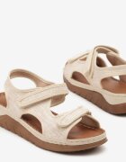 vices Sandale Bej Decorate cu Tweed Tonettia