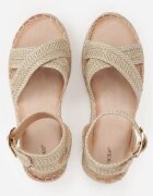 vices Sandale bej deschis împletite stil Boho cu barete în formă de X Nahmala