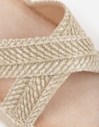 vices Sandale bej deschis împletite stil Boho cu barete în formă de X Nahmala