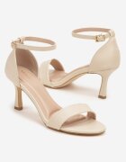 vices Sandale Bej din Imitație de Piele cu Toc Tip Stiletto Galennea