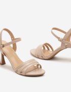 vices Sandale bej din Piele ecologică cu Toc Stiletto cu Cataramă Ploemis