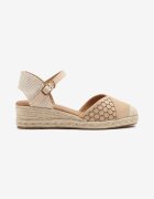 vices Sandale Bej închis cu pană împletită în stil Boho Erathria