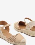 vices Sandale Bej închis cu pană împletită în stil Boho Erathria