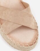 vices Sandale Bej închis din Împletitură în Stil Boho cu Barete în Formă de X Nahmala