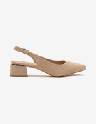 vices Sandale bej închis Slingback cu Branț din Piele Ciarissa