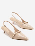 vices Sandale Bej închis Slingback cu toc cu baretă subțire pe vârf Elozira