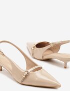 vices Sandale Bej închis Slingback cu toc cu baretă subțire pe vârf Elozira