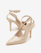vices Sandale Bej Lăcuite cu toc cui tip Slingback Dolenita