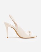 vices Sandale bej Lăcuite cu toc stiletto Slingback cu cataramă metalică Harmonia