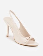 vices Sandale bej Lăcuite cu toc stiletto Slingback cu cataramă metalică Harmonia