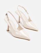 vices Sandale Bej Lăcuite cu toc Stiletto Tip Slingback Tilazea