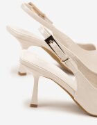 vices Sandale Bej Lăcuite cu toc Stiletto Tip Slingback Tilazea