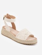 vices Sandale Bej pe Pană cu Împletitură în Stil Boho Petrallea