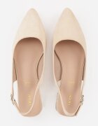 vices Sandale Bej pe Toc Decorativ Tip Slingback cu Brant din Piele Eraliora