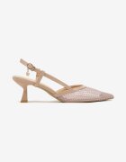 vices Sandale Bej pe toc mic Slingback cu partea superioară din plasă Lumevile