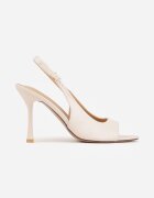 vices Sandale Bej Slingback cu toc Stiletto cu vârf deschis Blooma