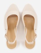 vices Sandale Bej Slingback cu toc Stiletto cu vârf deschis Blooma