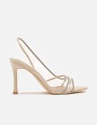 vices Sandale Bej Stiletto cu Brant din Piele cu Zirconiu Arnellie