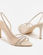 vices Sandale Bej Stiletto cu Brant din Piele cu Zirconiu Arnellie