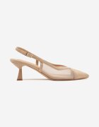 vices Sandale Bej Transparente cu toc tip rață Slingback Atilessa