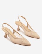 vices Sandale Bej Transparente cu toc tip rață Slingback Atilessa