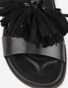 vices Sandale Boho Negre cu Mărgele Decorative și Franjuri Eluthera