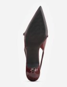 vices Sandale Bordeaux Slingback cu toc cu o curea subțire la degete Elozira