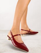 vices Sandale Bordeaux Tip Slingback cu Branț din Piele și Ornament Metalic Milozi