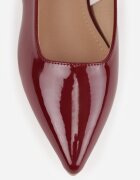 vices Sandale Bordeaux Tip Slingback cu Branț din Piele și Ornament Metalic Milozi
