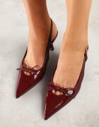 vices Sandale Bordo în Stil Pantofi cu toc cu luciu lăcuit și Fundiță Terozia