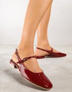 vices Sandale Bordo Slingback cu Branț din Piele Naturală Sovritia