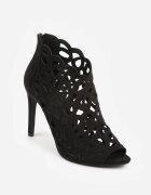 vices Sandale Botine Negre cu Toc stiletto cu Carâmb ajurat Natilora