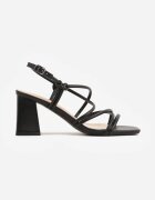 vices Sandale cu toc gros cu croială elegantă și barete încrucișate Nikante Negre