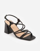 vices Sandale cu toc gros cu croială elegantă și barete încrucișate Nikante Negre