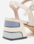 vices Sandale cu toc mic și modele geometrice Hellaria Bej