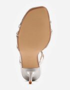 vices Sandale cu toc stiletto decorate în față cu un nod Kassotis Argintii