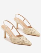 vices Sandale Decupate Bej cu toc stiletto Tip Slingback Erathiela