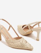 vices Sandale Decupate Bej cu toc stiletto Tip Slingback Erathiela