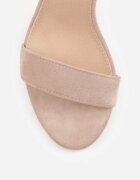 vices Sandale Elegante Bej închis din piele întoarsă ecologică cu toc gros Soninda