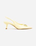 vices Sandale elegante Galbene cu toc kitten tip slingback cu aplicație metalică Lilarunea