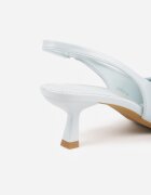 vices Sandale escarpen Albastre tip Slingback cu toc anță decorate cu aplicație metalică Lilarunea