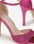 vices Sandale Fucsia Brocartate pe Toc cui cu vârf rotund Katoria