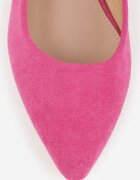 vices Sandale Fucsia cu Toc Conic cu Branț din Piele Naturală Fără Călcâi Selenis
