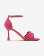 vices Sandale fucsia cu toc cui decorate cu noduri Saromelle